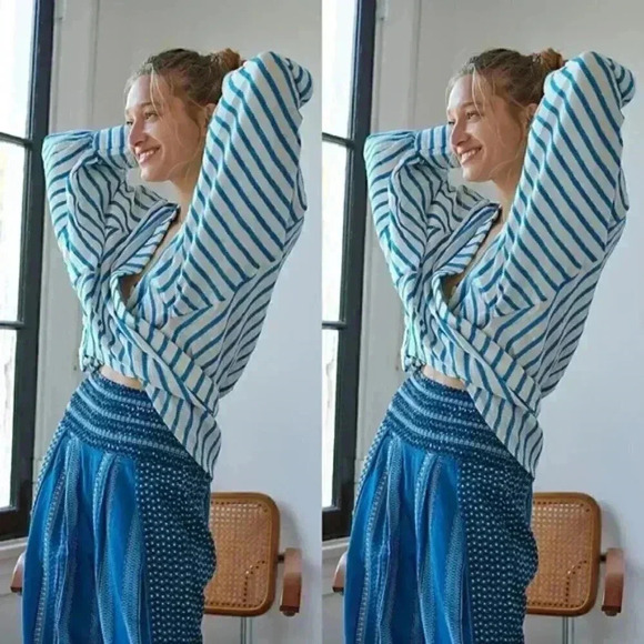 Free People Tops - Free People Bow And Arrow Tie Front Kimono